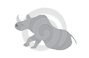 Vector illustration of a gray rhino, vector