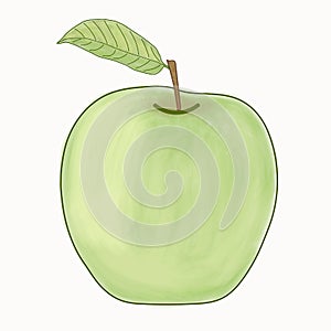 Vector illustration green apple
