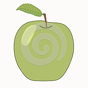 Vector illustration green apple