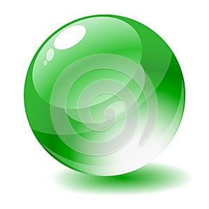 Vector illustration.Green glossy circle web button