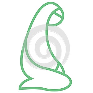 Vector illustration of a green hijab Muslim woman logo symbol template