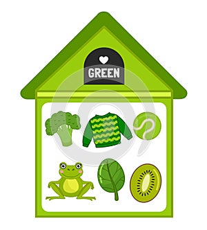 Vector illustration of a green house .