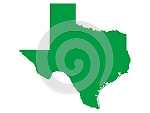 Green Map of US State of Texas