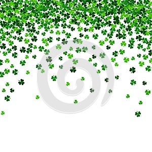Vector illustration with green shamrocks on white background