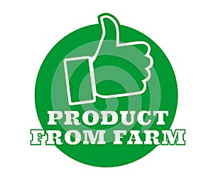 Vector illustration green vegetable organic product food tag sticker label flat design cartoon style
