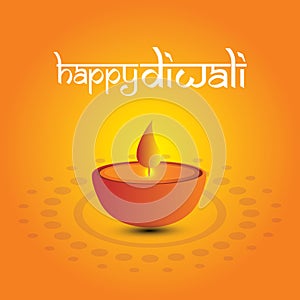 Vector illustration or greeting card of Diwali festival with stylish beautiful Happy Diwali typography photo