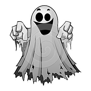 Vector illustration of a grinning ghost
