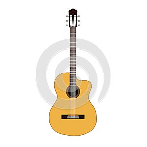 Vector illustration of guitar. Flat styl design, isolated.