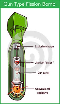 Vector illustration of a Gun Type Fission Bomb