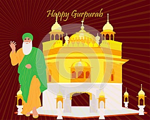 Vector Illustration for Guru Nanak Jayanti the birth anniversary of Guru Nanak dev ji photo