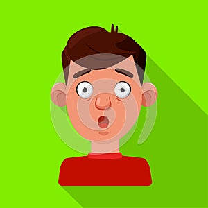 Vector illustration of guy and fright symbol. Set of guy and surprise vector icon for stock.