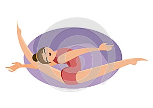 Vector Illustration of a gymnast performing