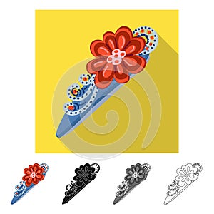 Vector illustration of hairgrip and clip logo. Set of hairgrip and salon vector icon for stock.