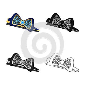 Vector illustration of hairgrip and clip sign. Set of hairgrip and salon vector icon for stock.
