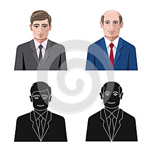 Vector illustration of hairstyle and profession sign. Set of hairstyle and character stock vector illustration.