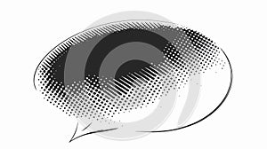 Halftone Edge Speech Bubble Vector Illustration