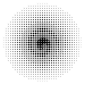 Vector illustration of halftone effect on white background