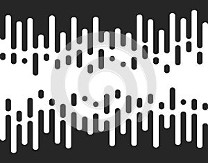 Halftone transition seamless pattern, irregular rounded lines. Vector illustration