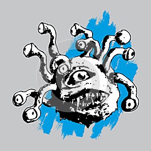 Vector illustration with Hand draw dnd beholder