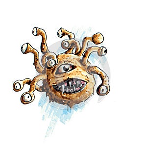 Vector illustration with Hand draw dnd beholder