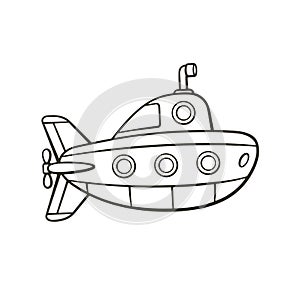 Doodle of submarine with periscope and portholes photo
