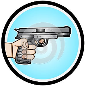 Vector illustration of a Hand Hold Gun
