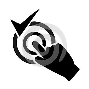 Vector illustration, hand and index finger icon.