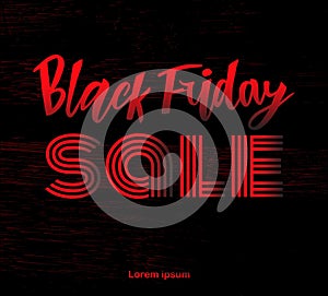 Vector illustration of hand lettering modern brush calligraphic lettering of text Black Friday SALE