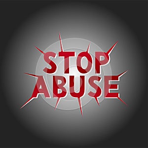 Vector illustration with hand lettering - Stop Abuse