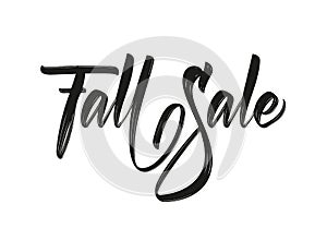 Vector illustration: Handwritten brush lettering of Fall Sale. Discount special offer template