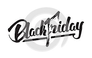 Vector illustration: Handwritten modern brush lettering of Black Friday isolated on white background.