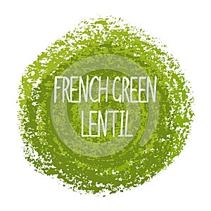Vector illustration, handwritten word French Green Lentil with t