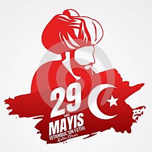 Vector Illustration of Happy 29th of Istanbul conquest 1453