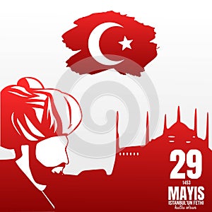 Vector Illustration of Happy 29th of Istanbul conquest 1453