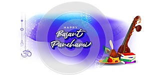 Vector illustration of Happy Basant Panchami concept banner.