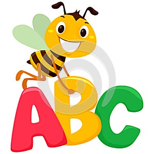 Bee Flying with ABC letters photo