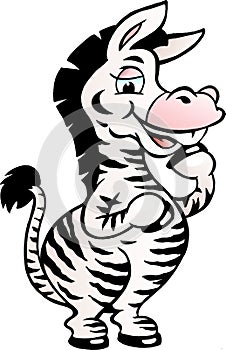 Vector illustration of an Happy Cute Zebra Horse
