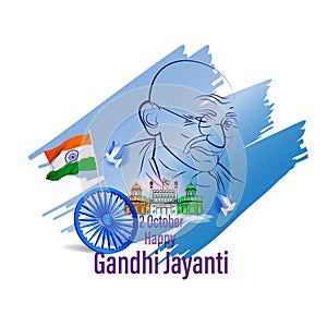 Vector illustration for Happy Gandhi Jayanti