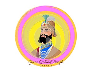 Vector Illustration of Happy Guru Gobind Singh Jayanti festival