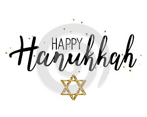 Vector illustration of Happy Hanukkah.