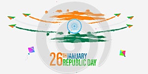 Vector illustration of Happy Indian Republic day celebration poster or banner background. 26 january