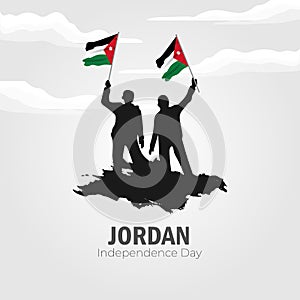 Vector illustration of Happy Jordan Independence Day 25 May