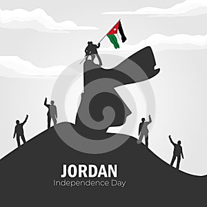 Vector illustration of Happy Jordan Independence Day 25 May