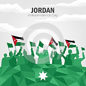 Vector illustration of Happy Jordan Independence Day 25 May