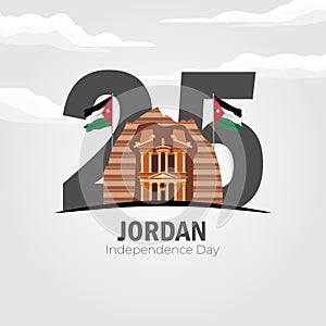 Vector illustration of Happy Jordan Independence Day 25 May