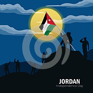 Vector illustration of Happy Jordan Independence Day 25 May