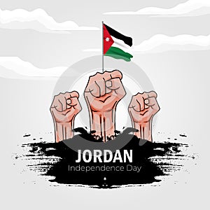 Vector illustration of Happy Jordan Independence Day 25 May