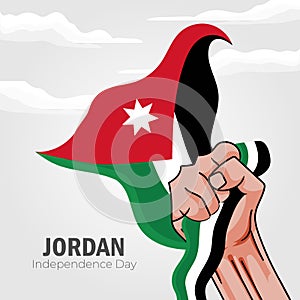 Vector illustration of Happy Jordan Independence Day 25 May