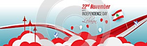 Vector illustration of happy Lebanon independence day