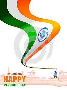 vector illustration of Happy Republic Day of India tricolor Sale and Promotion background for 26 January advertisement